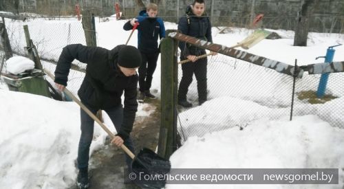 Фото: Волонтёры БРСМ помогают с уборкой снега в частном секторе