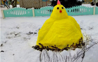 Фото: В Новобелицком районе выбрали лучшую снежную композицию