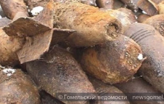 Фото: Захоронение боеприпасов времён войны нашли в Гомеле