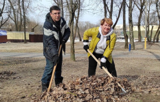 Фото: Все службы Гомельского горисполкома вышли на субботник