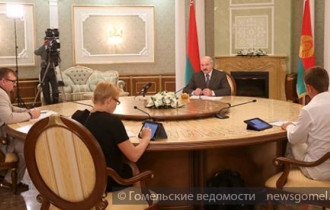 Фото: Интервью А.Лукашенко представителям негосударственных СМИ
