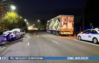 Фото: В Гомеле произошло столкновение трёх автомобилей