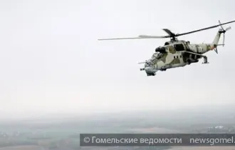 Фото: Вертолет МИ-24 опрокинулся на Гомельщине