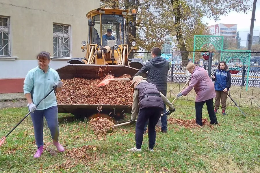 Фото: На Сельмаше убирают листья