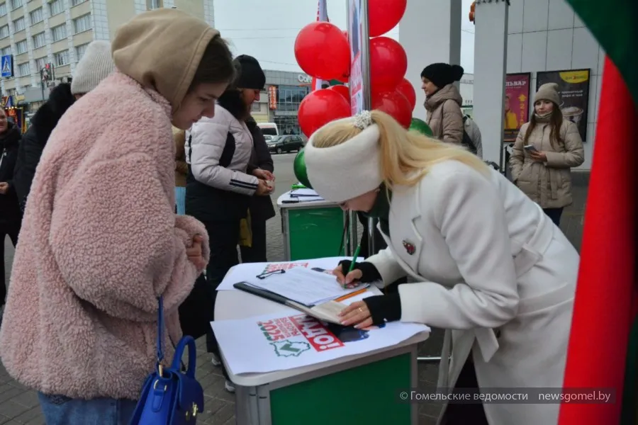 Фото: В Гомеле горожане спешат на пикеты, чтобы в числе первых подписаться за своего потенциального кандидата в Президенты 